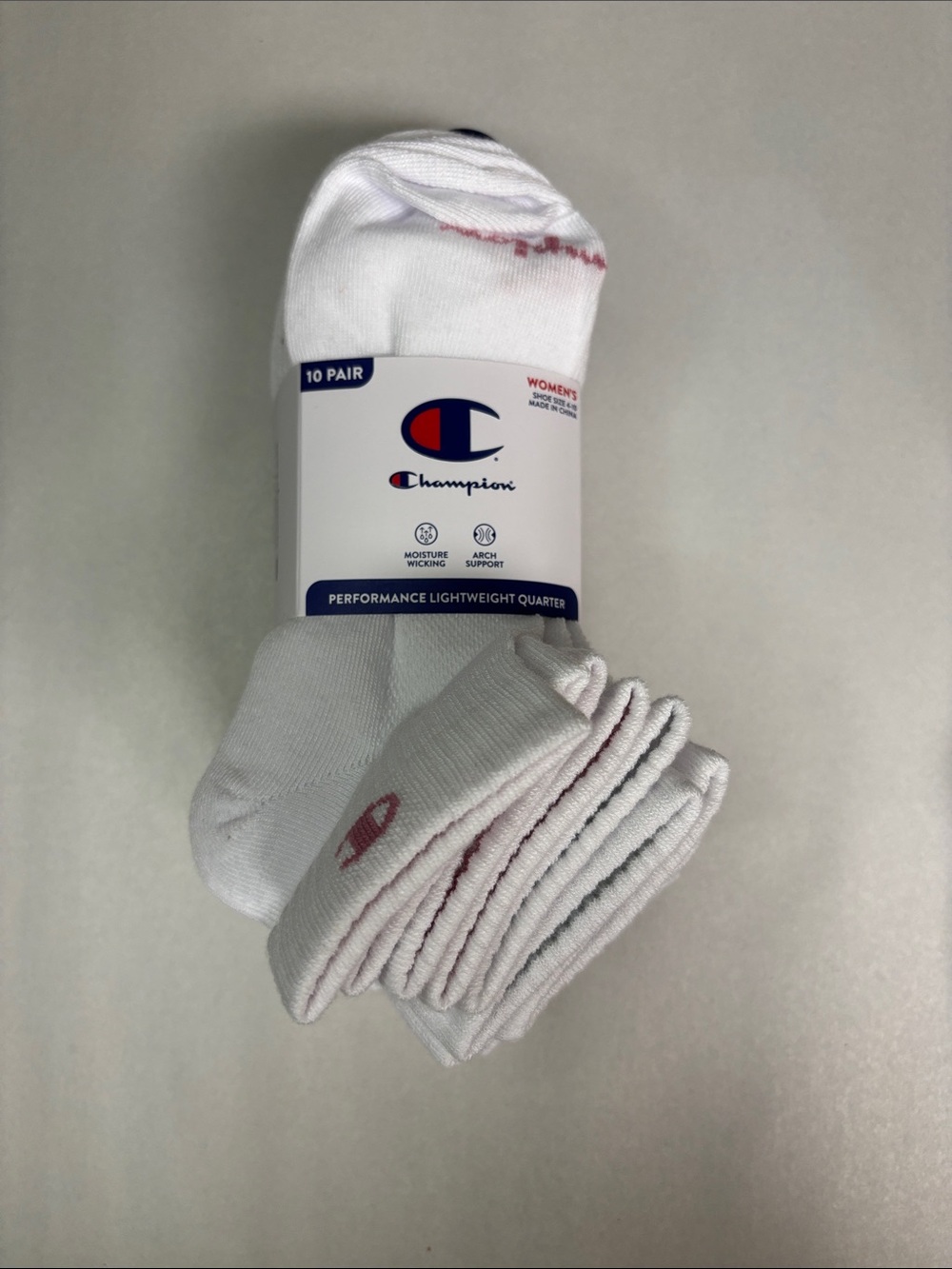 New Champion Socks Women’s 10 Pair Performance Quarter Socks Casual Activewear